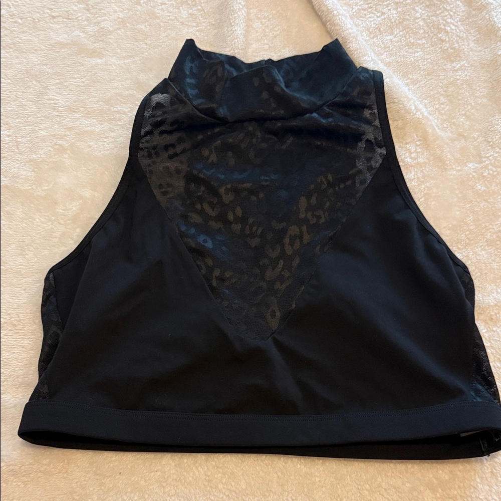 Victoria's Secret Black Animal Print Crop Top